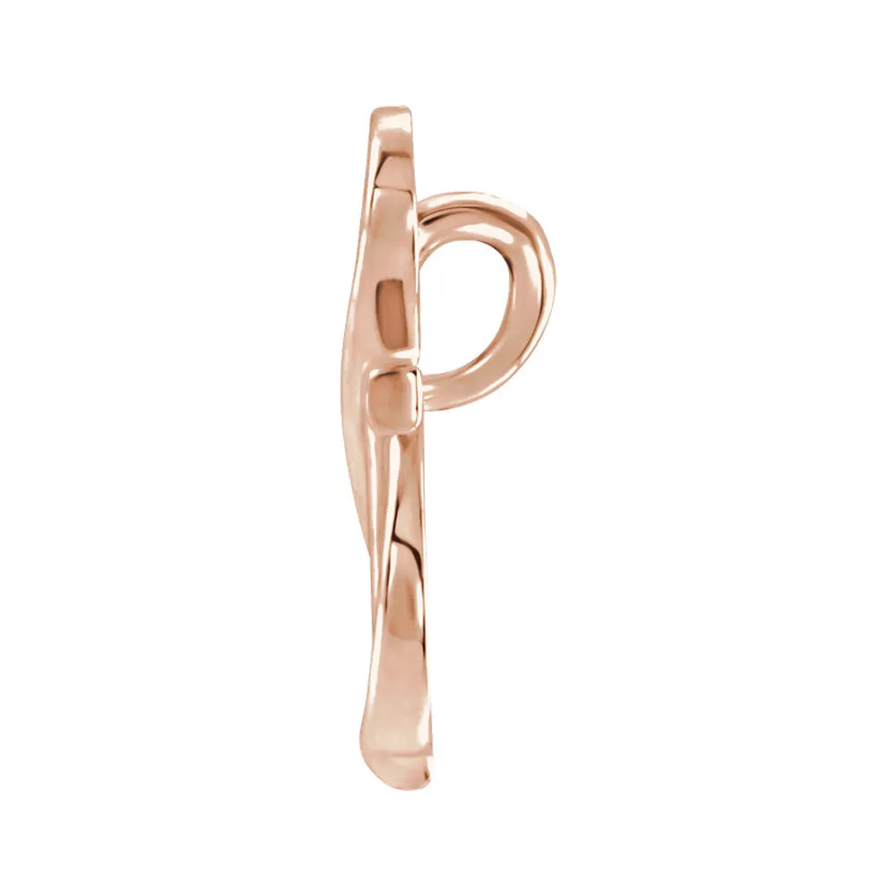 14k Rose Gold Infinity Cross Slide Pendant, 15mm