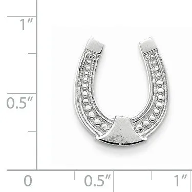 14k White Gold Horseshoe Chain Slide Pendant, 15mm (9/16 inch)