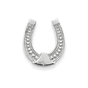 14k White Gold Horseshoe Chain Slide Pendant, 15mm (9/16 inch)