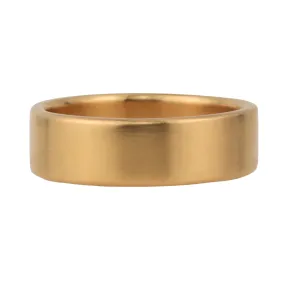 Rose Gold Flat Band Ring with Rounded Edges 18K