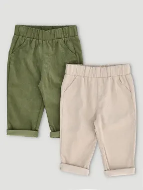 2 Pack Cord Joggers - Olive