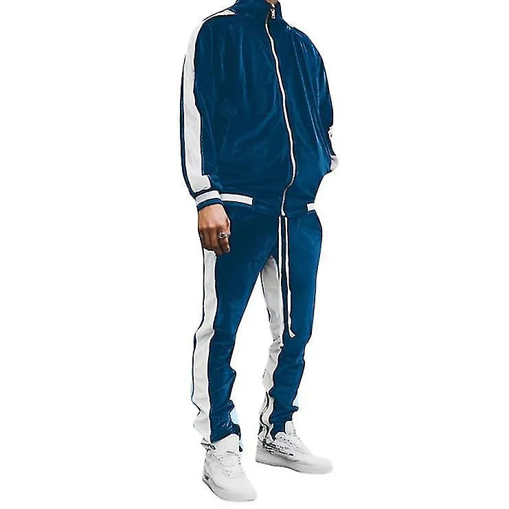 2pcs Mens Tracksuit Sets Sportswear Jogging Bot Sweatsuit Sets