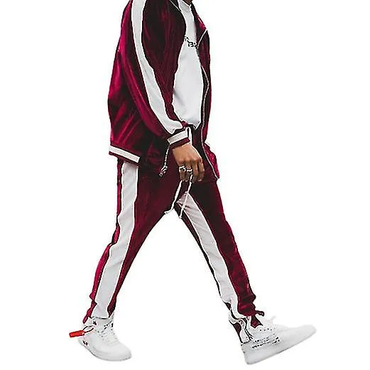 2pcs Mens Tracksuit Sets Sportswear Jogging Bot Sweatsuit Sets