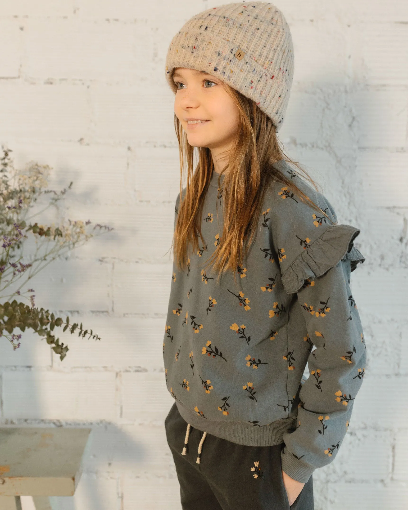 Folk Sweatshirt with Elephant Design