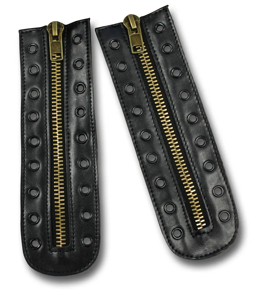 9-Hole Lace-Up Boots with Zipper Closure.