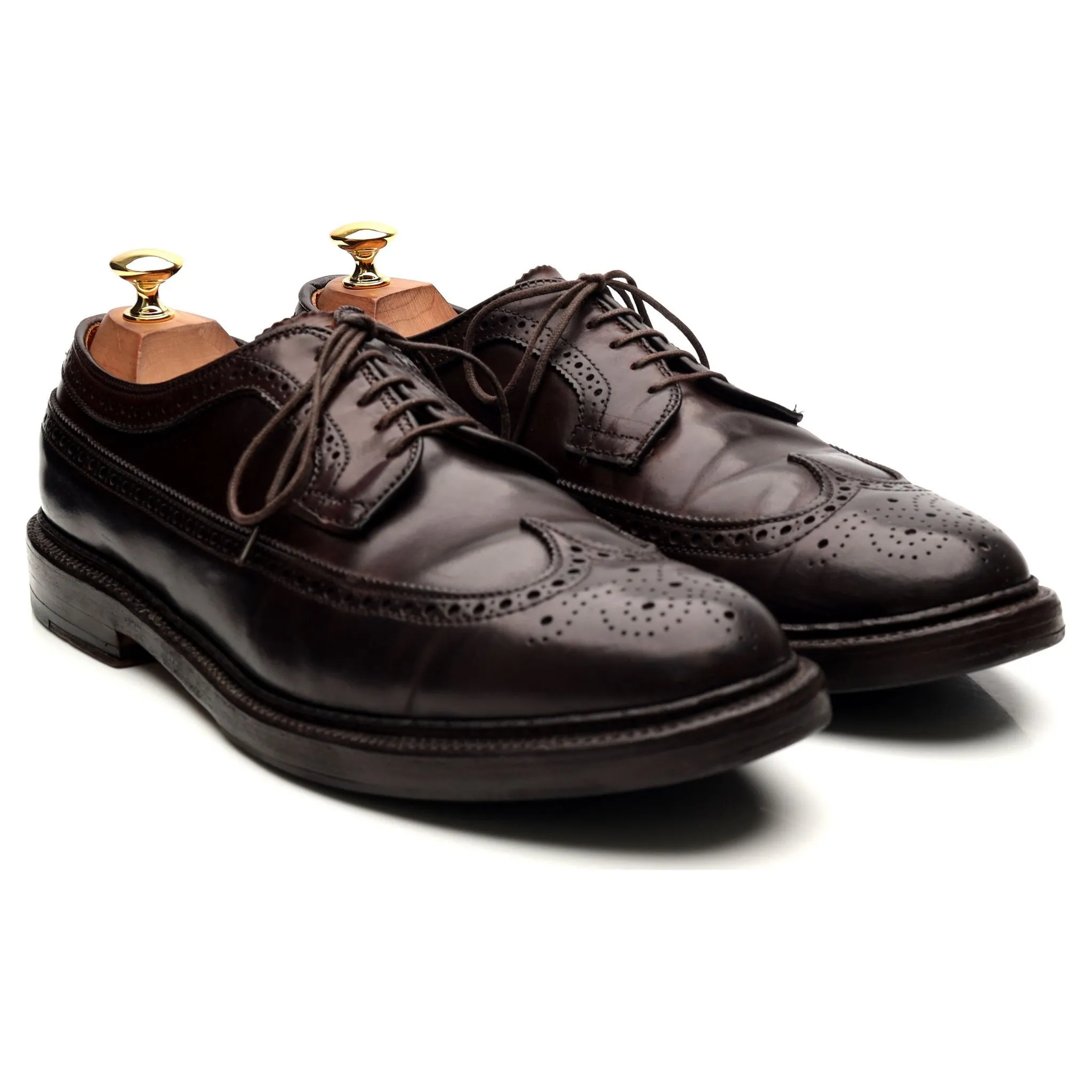 '975' Burgundy Cordovan Leather Derby Brogues UK 9 US 9.5