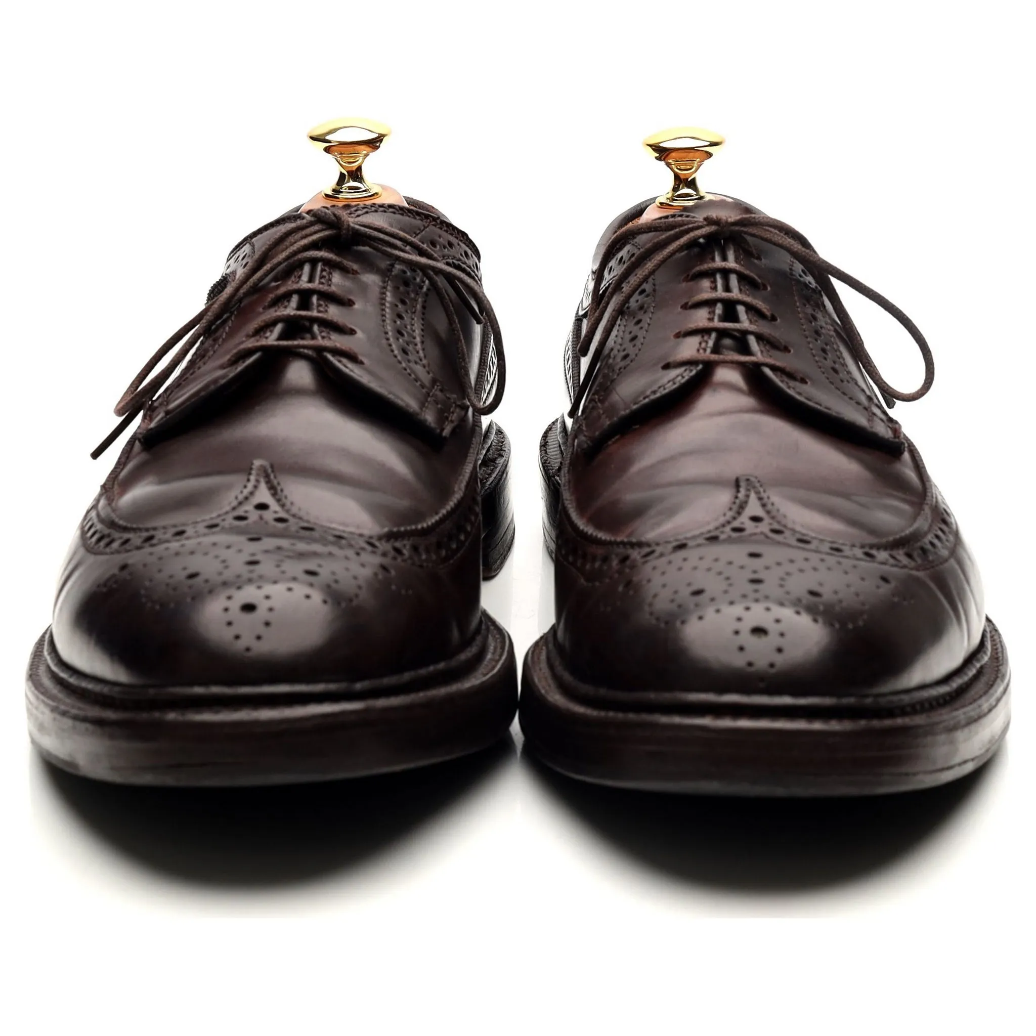 '975' Burgundy Cordovan Leather Derby Brogues UK 9 US 9.5