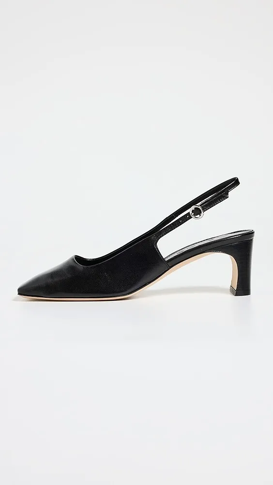 AEYDE   Eliza Nappa Leather Black Heels 