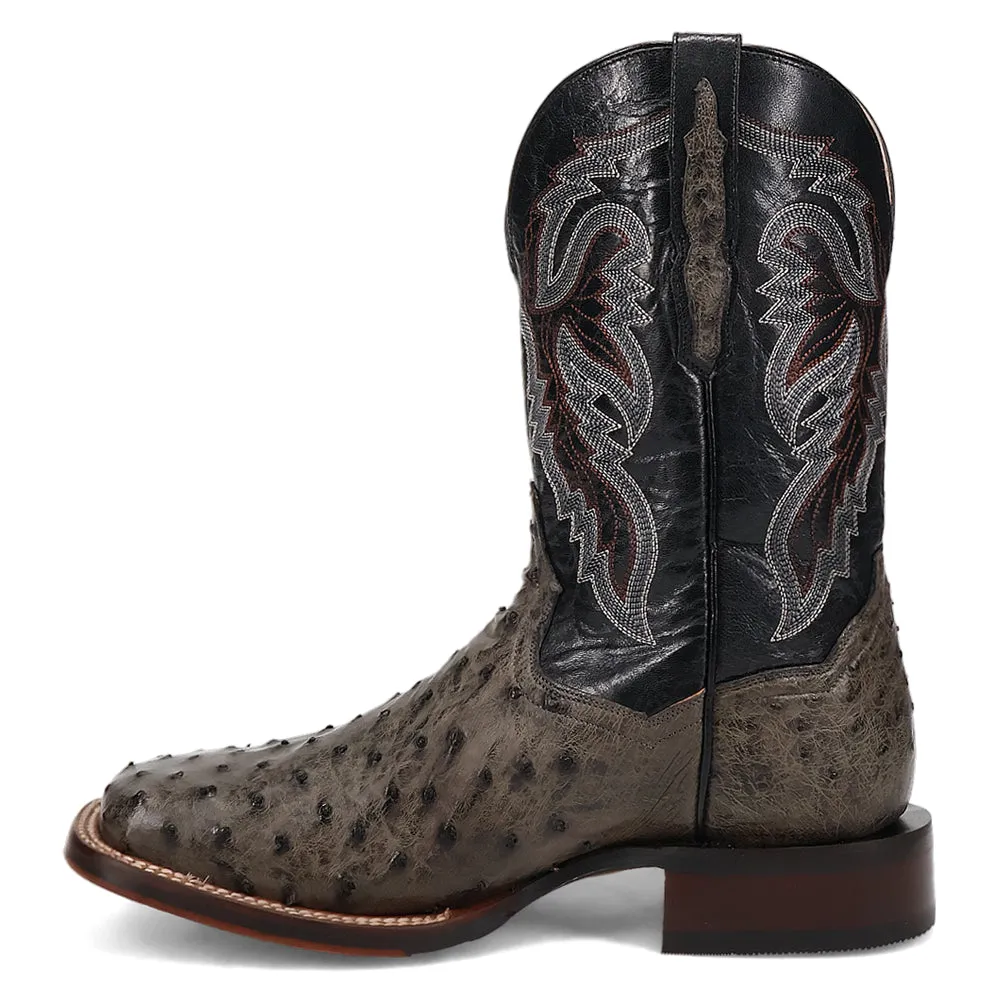 Alamosa Ostrich Embroidered Square Toe Cowboy Boots