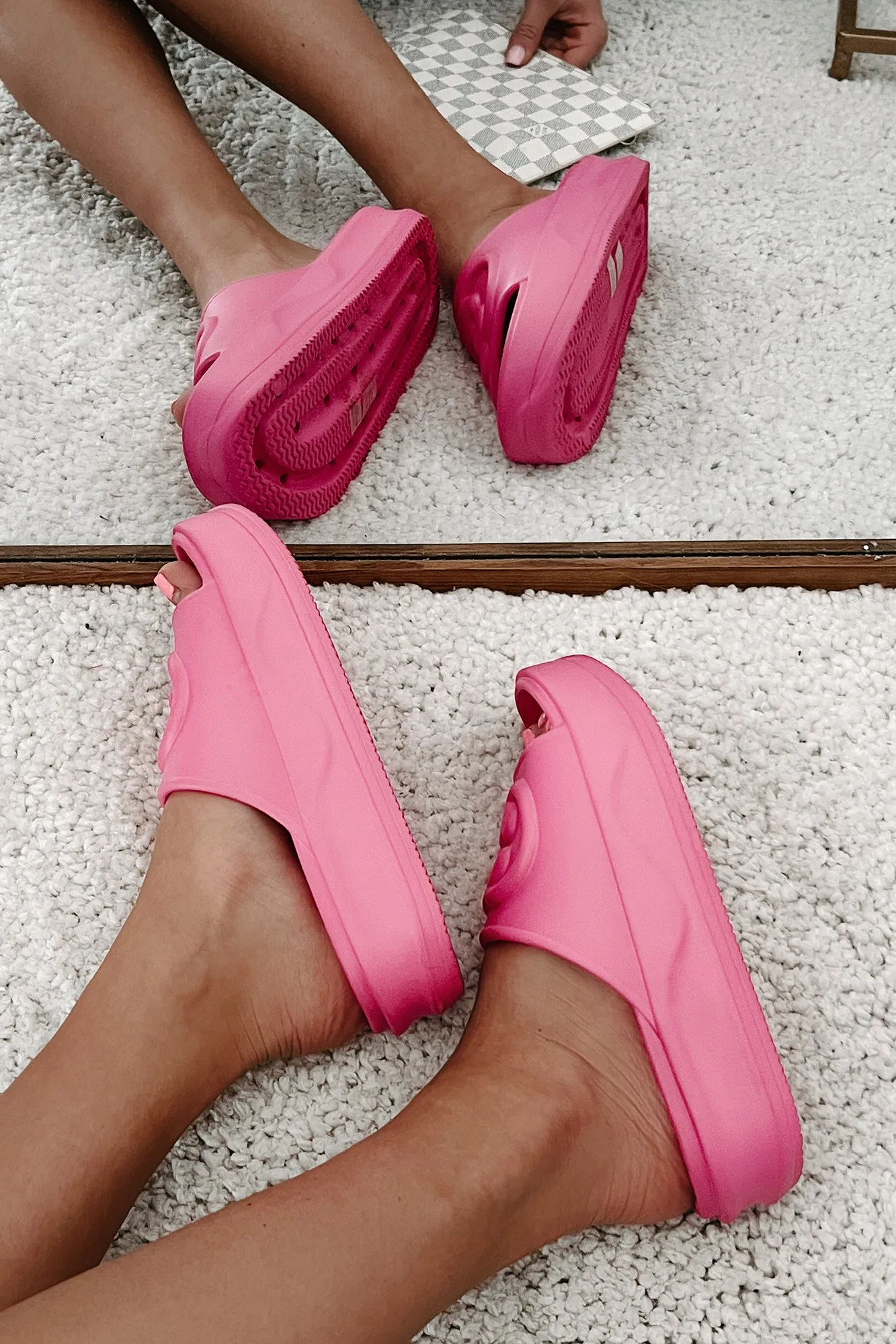 Always Chill PVC Platform Slide Sandals (Hot Pink)