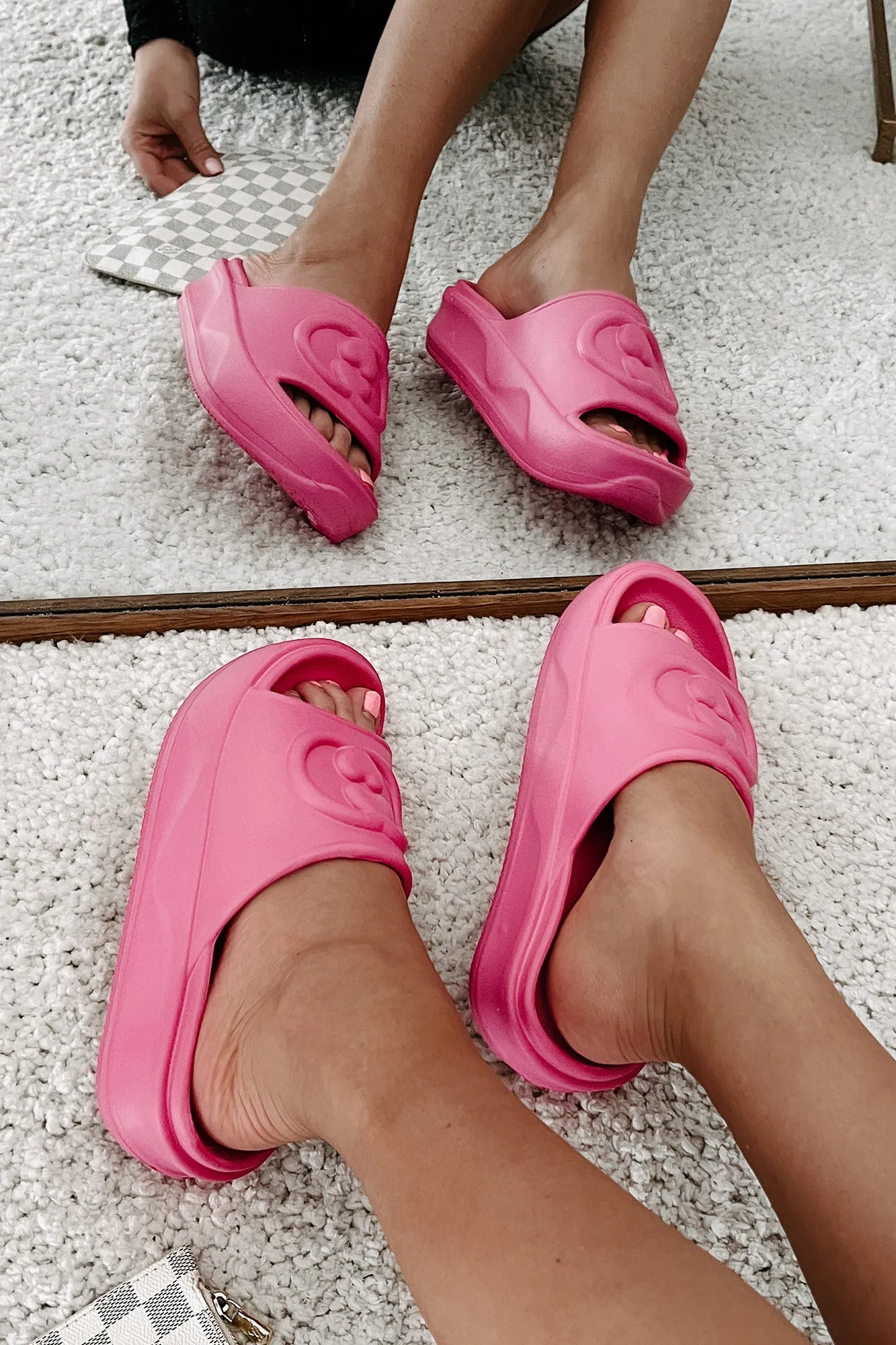 Always Chill PVC Platform Slide Sandals (Hot Pink)