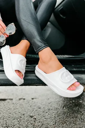 Always Chill PVC Platform Slide Sandals (White)