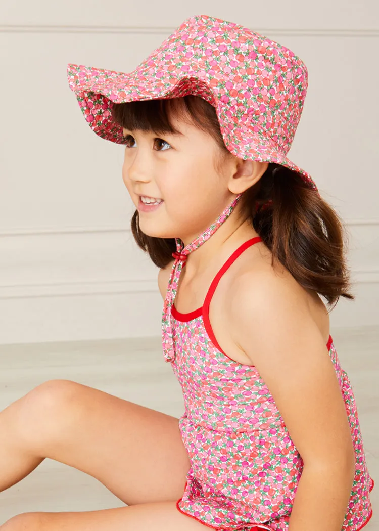 Annie Floral Print Beach Hat in Pink (1-8yrs)