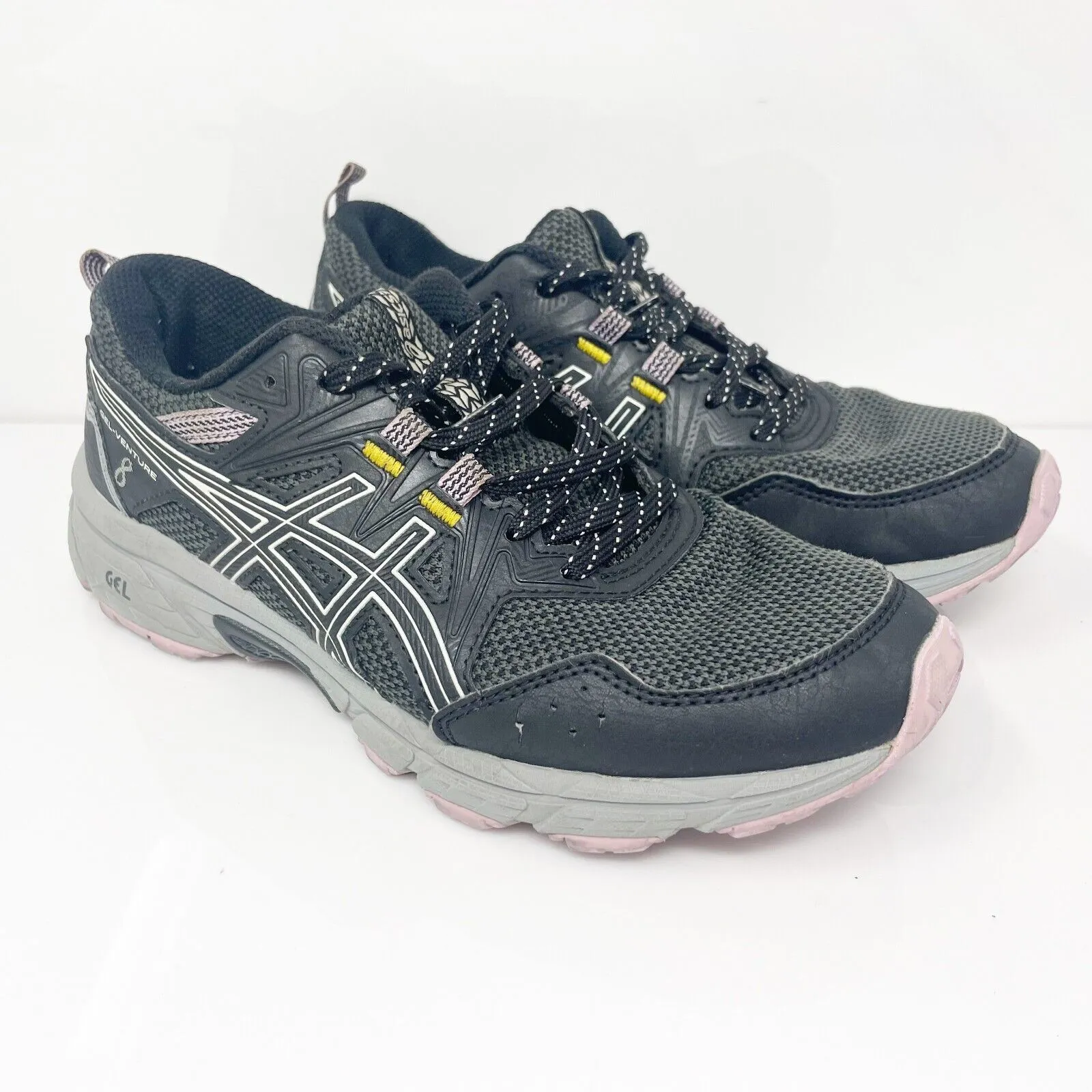 Asics Womens Gel Venture 8 1012A708 Black Running Shoes Sneakers Size 6