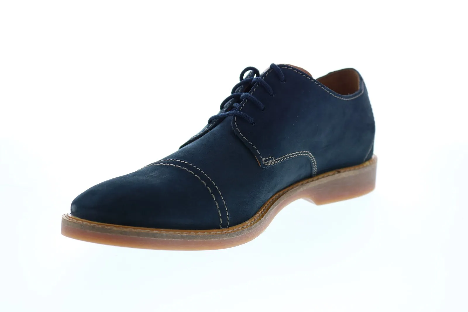 Atticus Cap 26145342 Blue Nubuck Cap Toe Oxfords for Men by Clarks