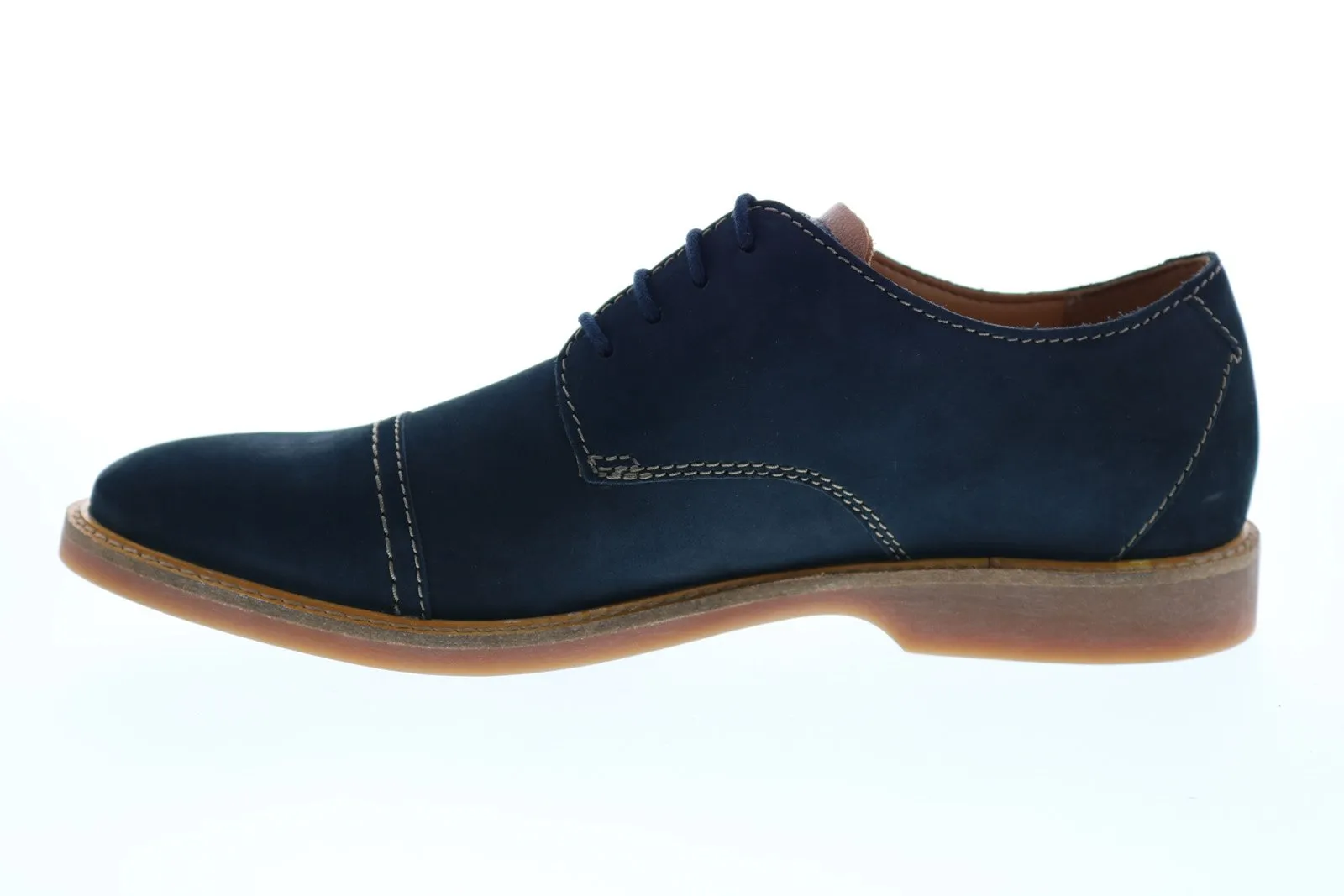 Atticus Cap 26145342 Blue Nubuck Cap Toe Oxfords for Men by Clarks