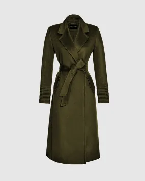 Baby Alpaca Long Wrap Coat with Notched Collar by SENTALER