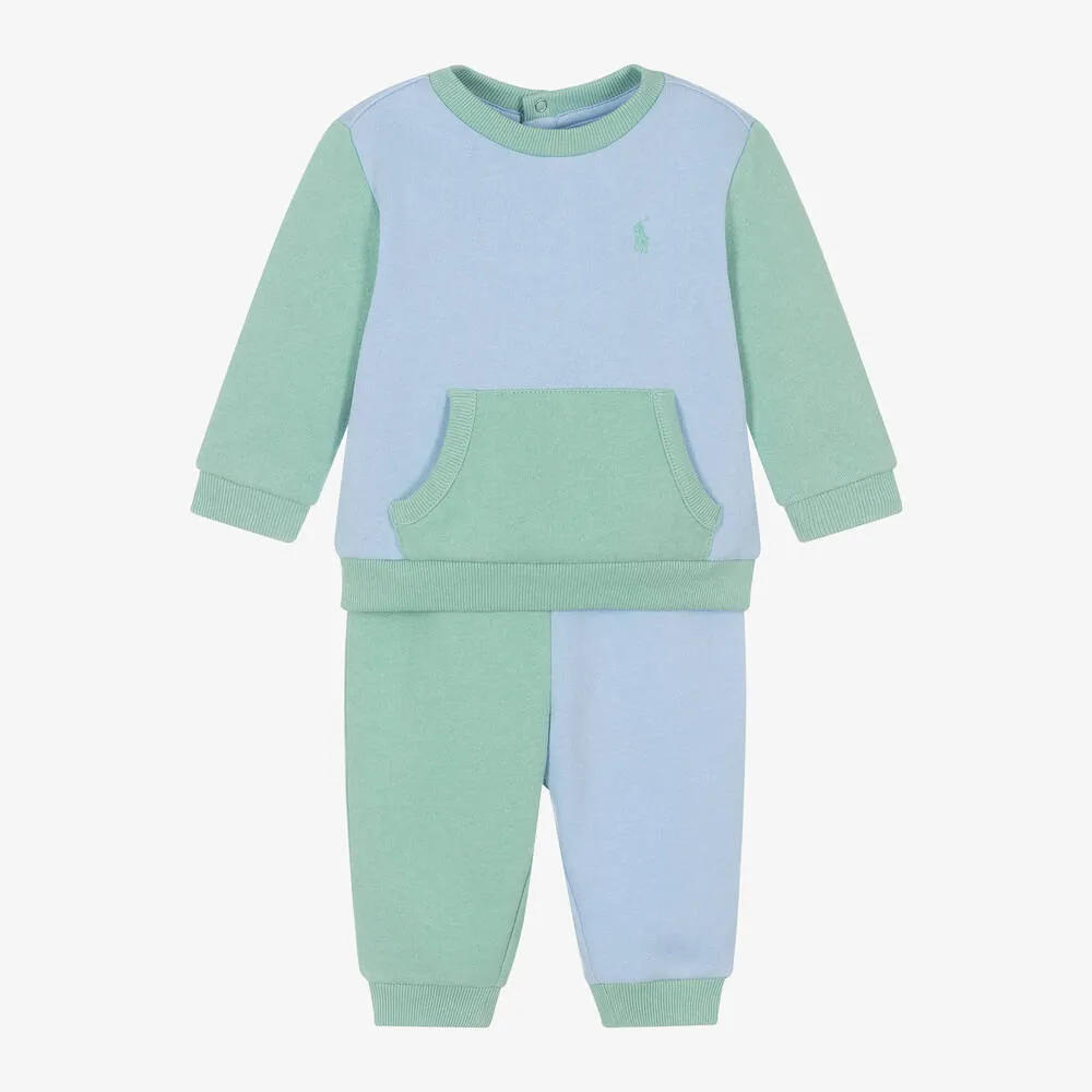 Baby Boys Blue Colourblock Tracksuit