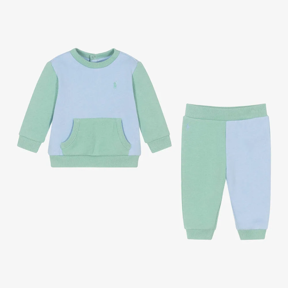 Baby Boys Blue Colourblock Tracksuit