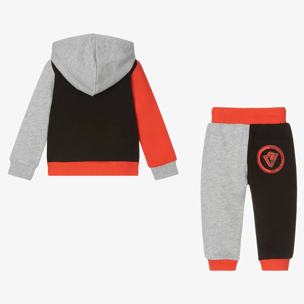 Baby Boys Red Colourblock Tracksuit