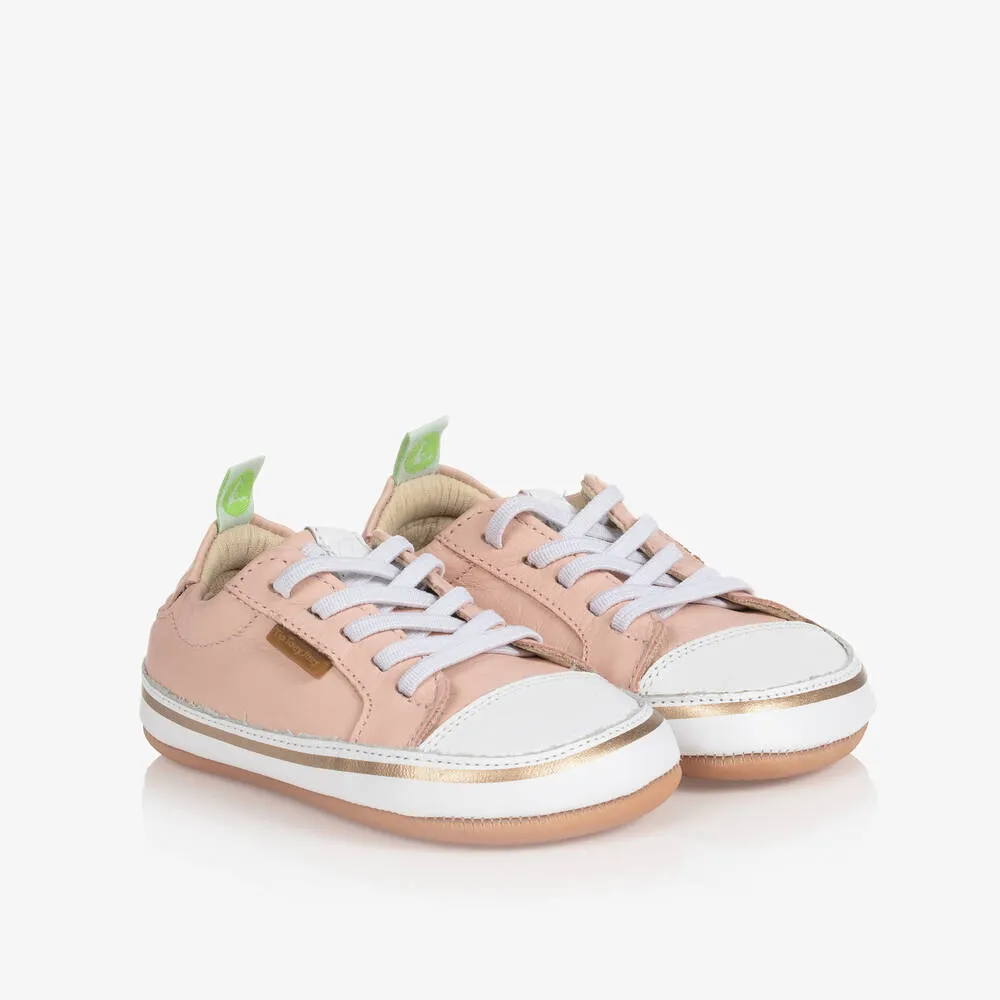 Baby Girls Pink Leather Trainers