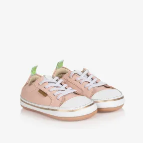 Baby Girls Pink Leather Trainers