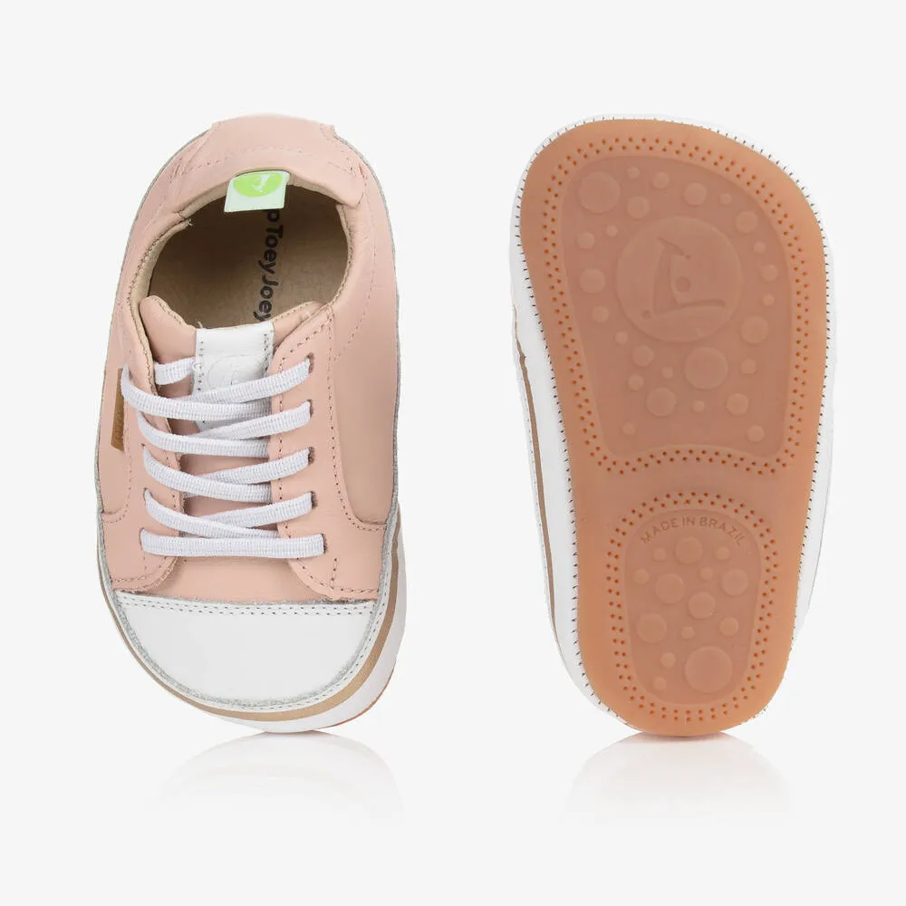 Baby Girls Pink Leather Trainers