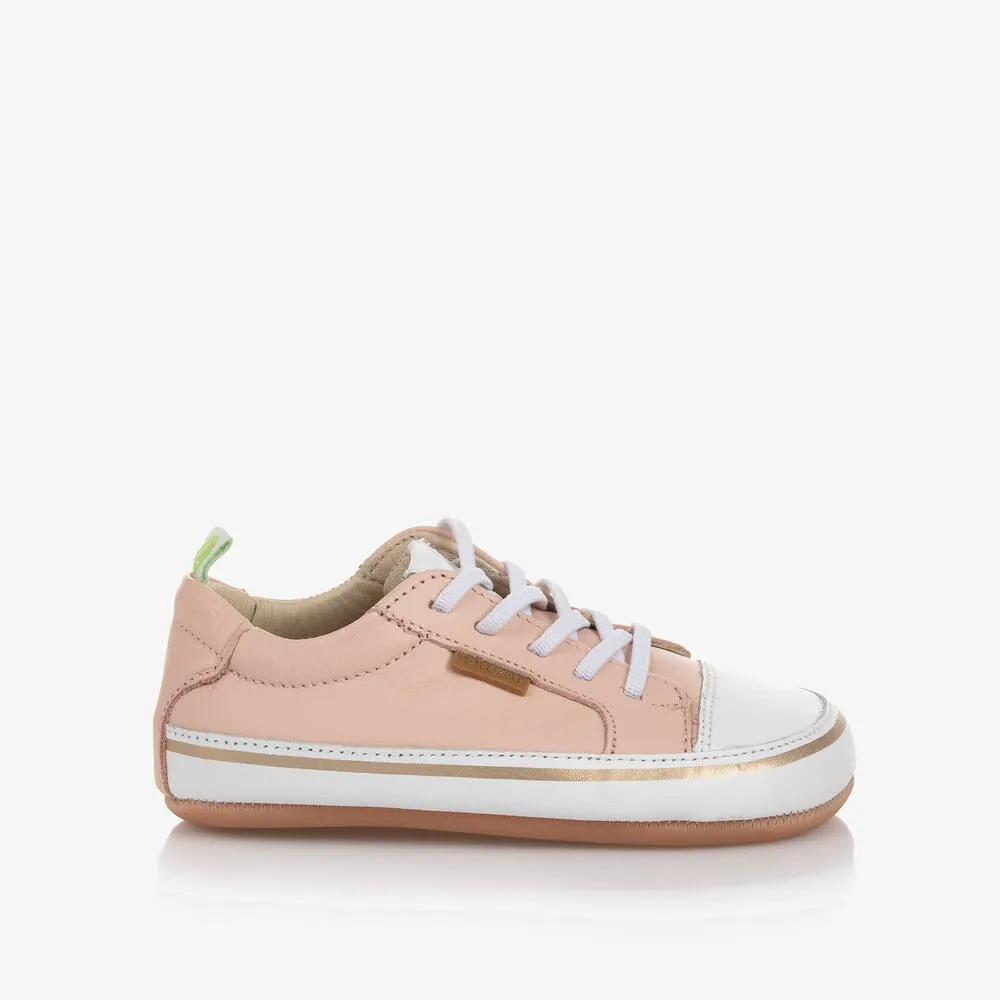 Baby Girls Pink Leather Trainers