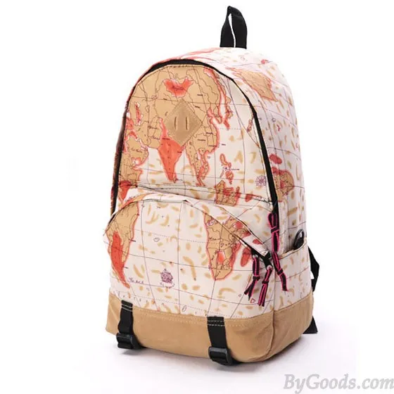 Backpacks featuring World Map & Newspapers print