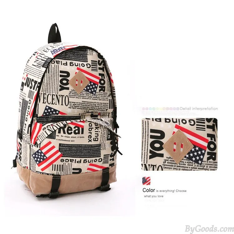 Backpacks featuring World Map & Newspapers print