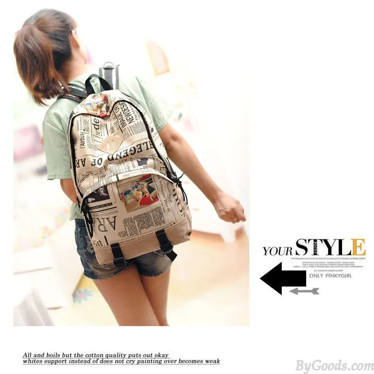 Backpacks featuring World Map & Newspapers print