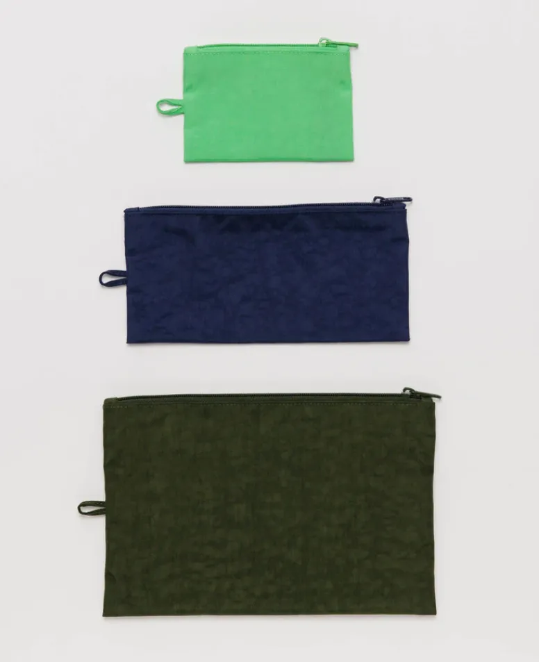 Baggu Flat Pouch Set- Marine