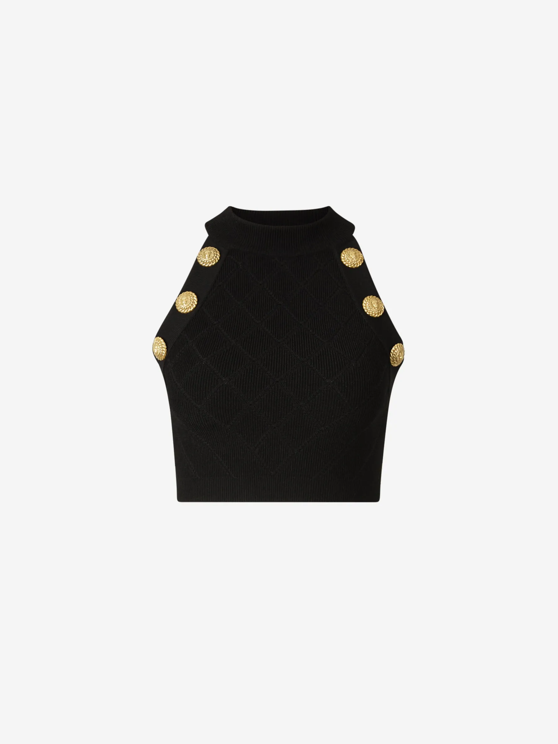 Balmain Cropped Knit Top 