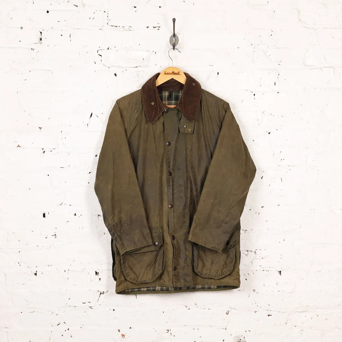 Barbour Beaufort Wax Jacket Coat in Green Size S