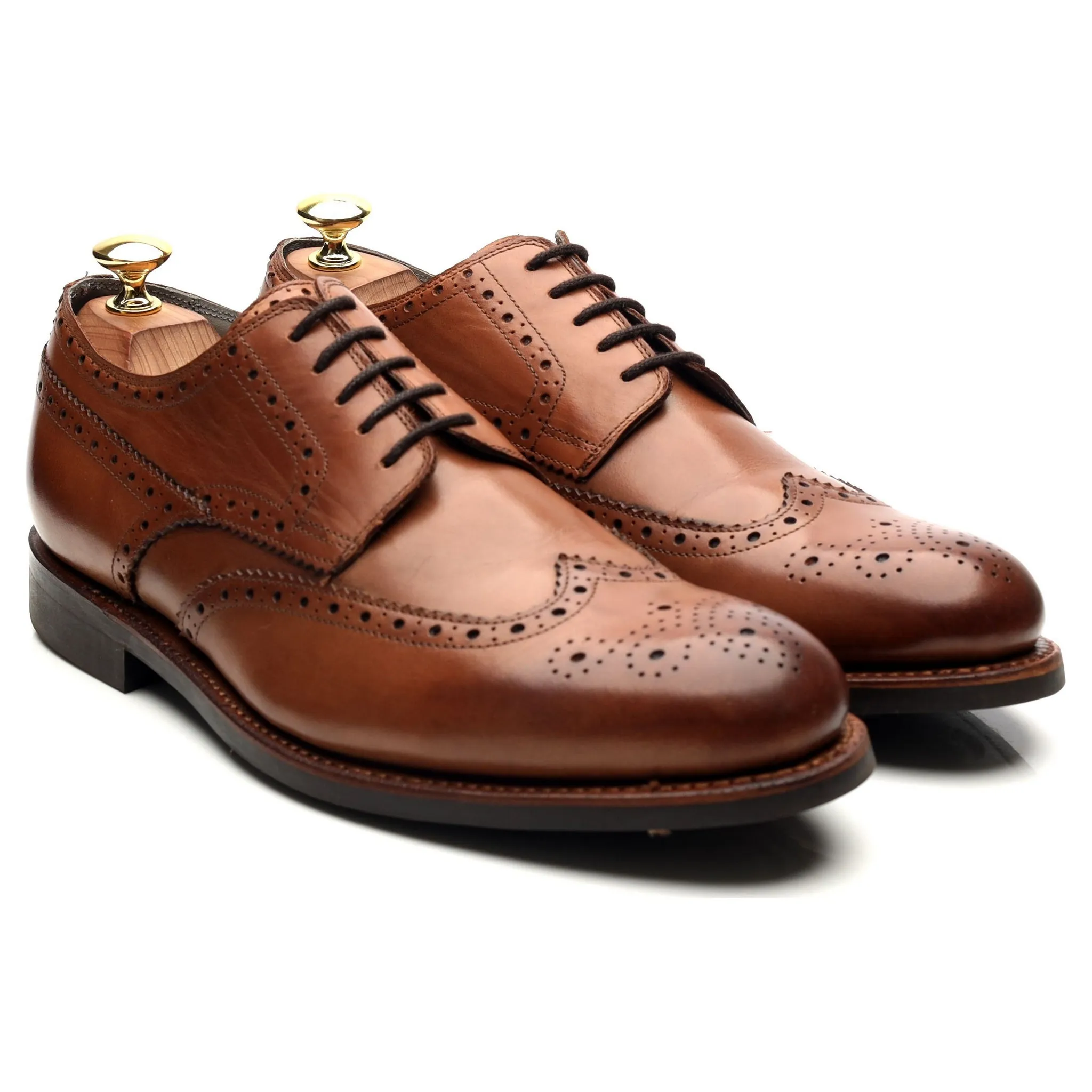 'Bath' Tan Brown Leather Derby Brogues UK 8 F