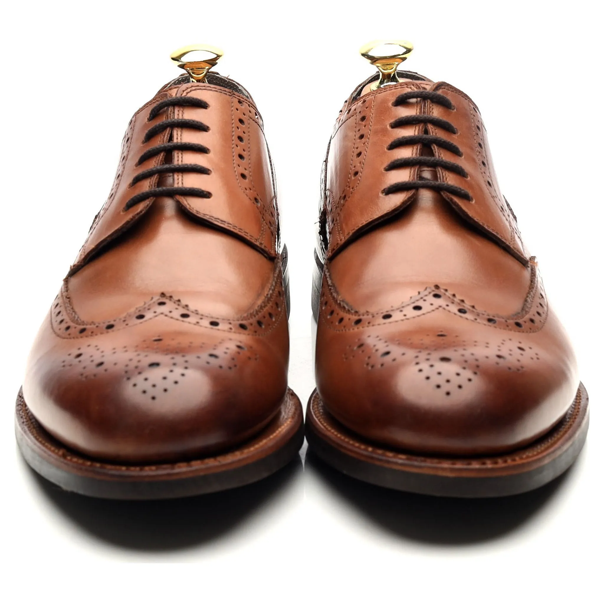 'Bath' Tan Brown Leather Derby Brogues UK 8 F