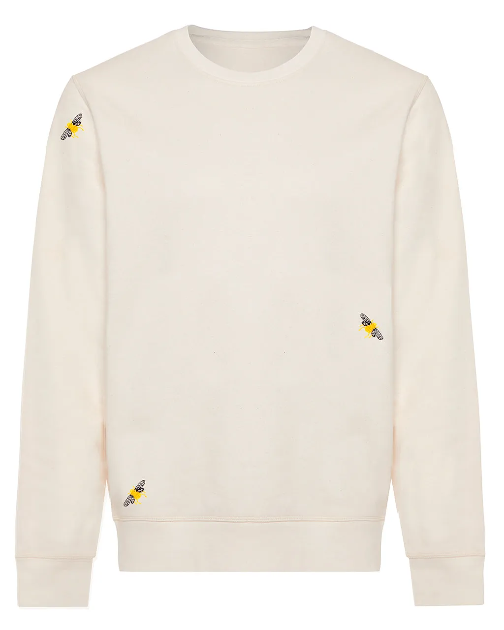 Bee Embroidered Sweatshirt Ecru