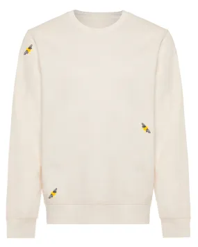 Bee Embroidered Sweatshirt Ecru