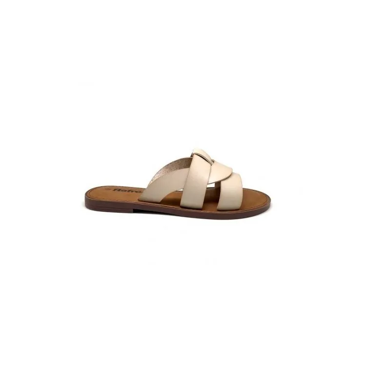 Beige Donna Ciabatta Flat - 79386 Refresh