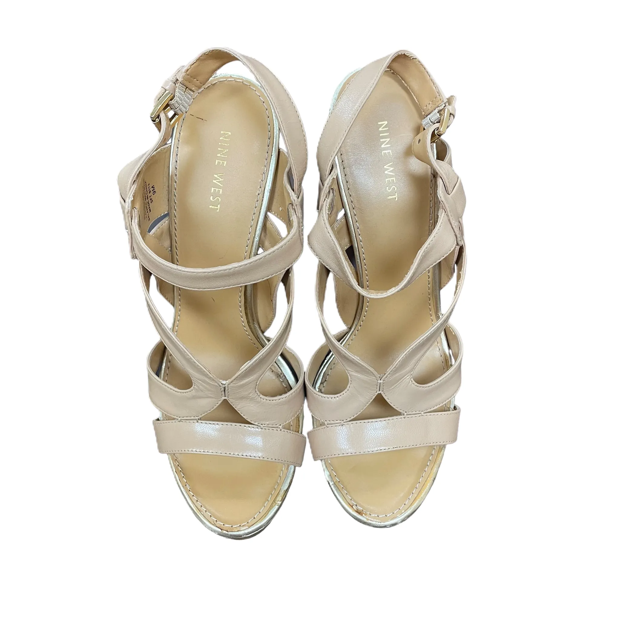 Beige Sandals Heels Stiletto By Nine West, Size: 9