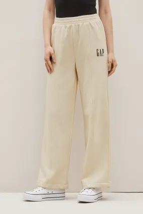 Beige Vintage Arch Logo Wide Leg Joggers