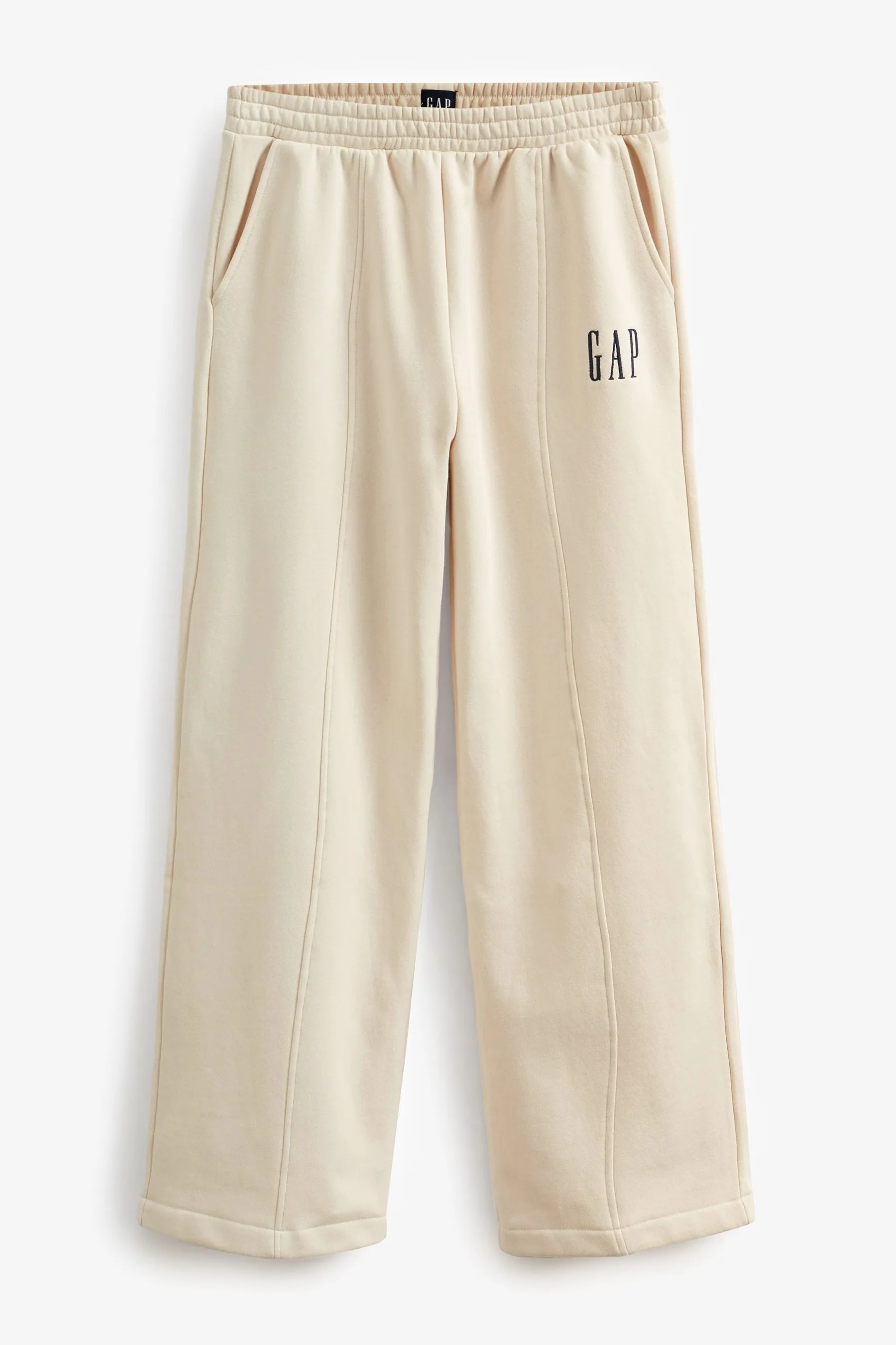 Beige Vintage Arch Logo Wide Leg Joggers