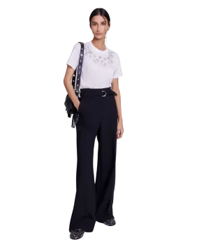 Belted Wide-Leg Pants