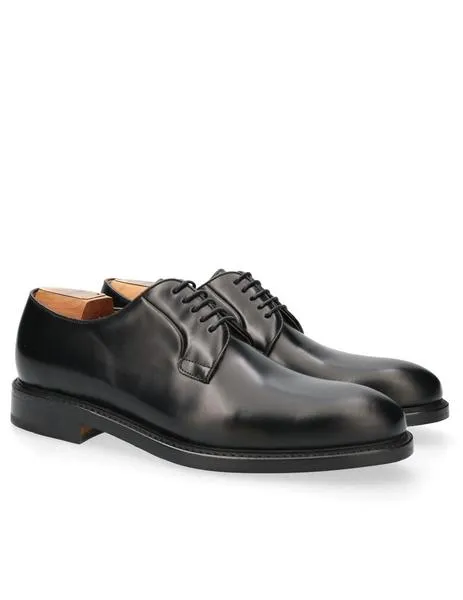 Berwick plain black derby shoes