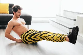 Black and Gold Tiger Stripes Men's Slim Fit Joggers