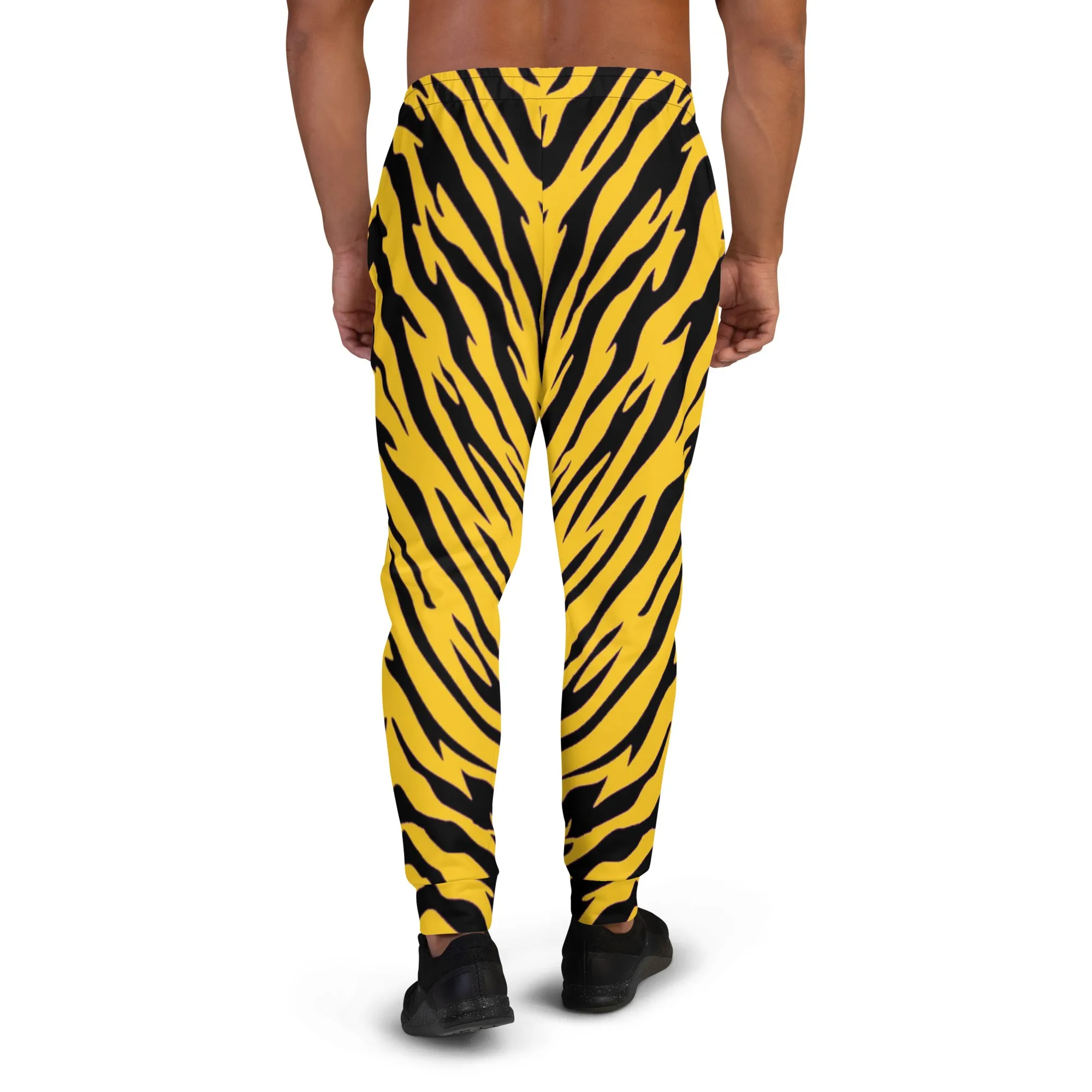 Black and Gold Tiger Stripes Men's Slim Fit Joggers