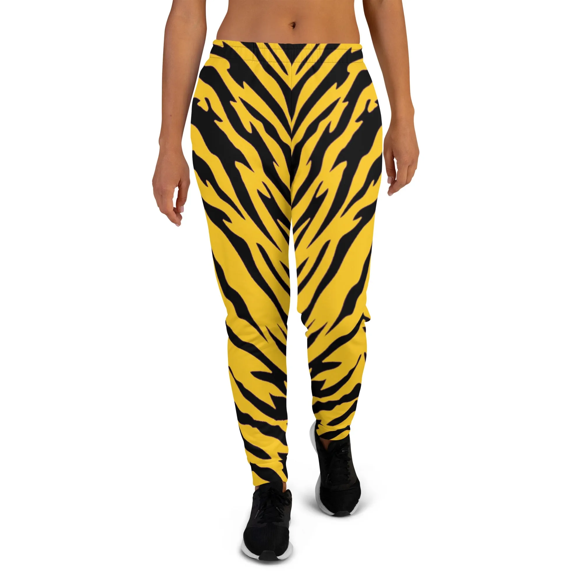 Black and Gold Tiger Stripes Women's Slim Fit Joggers