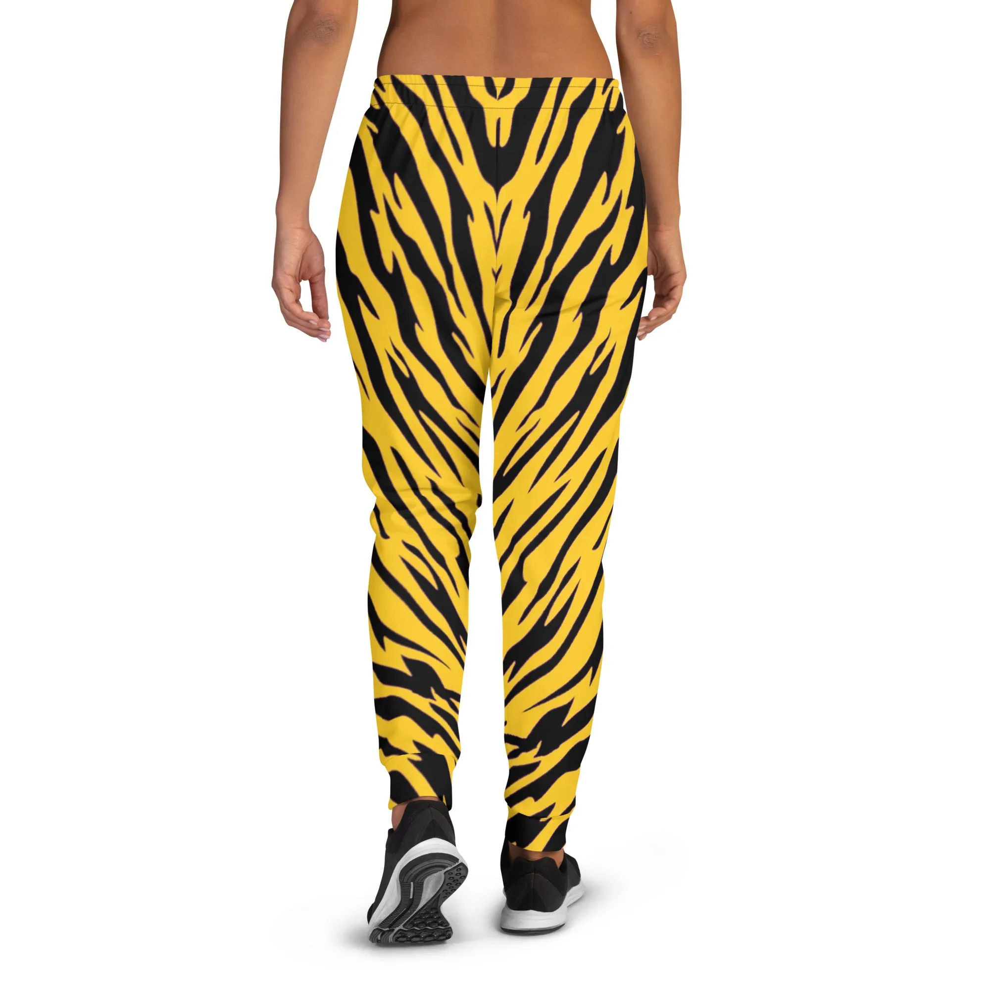 Black and Gold Tiger Stripes Women's Slim Fit Joggers