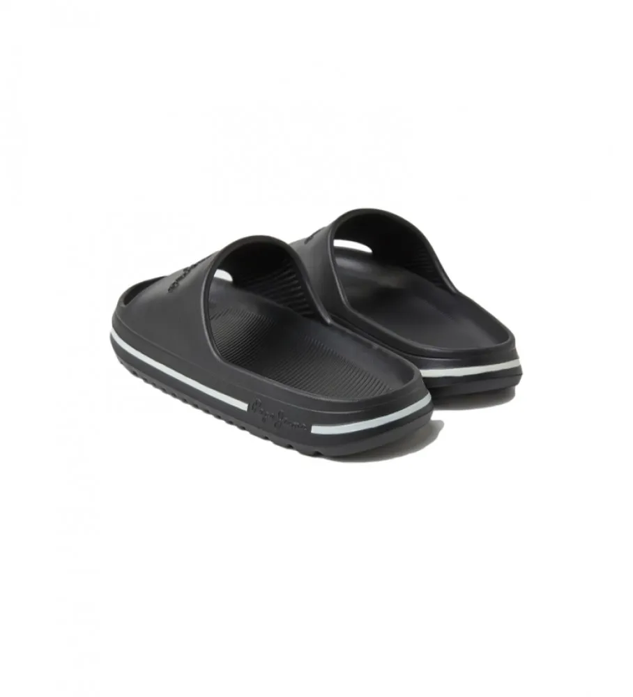 Black beach slides sandals