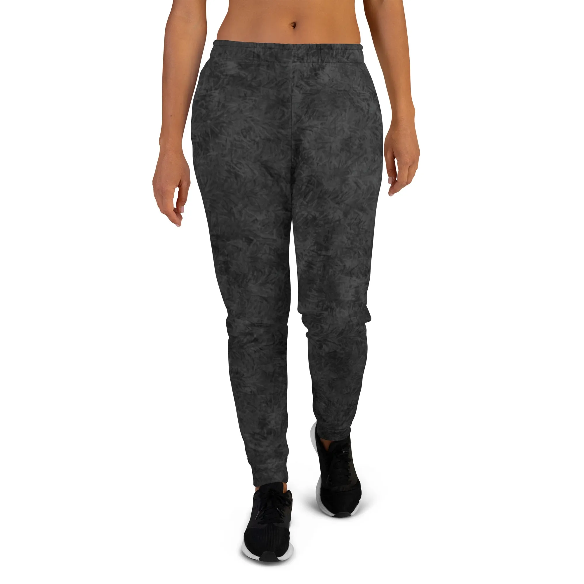 Black Cat Fur Print Women's Slim Fit Joggers